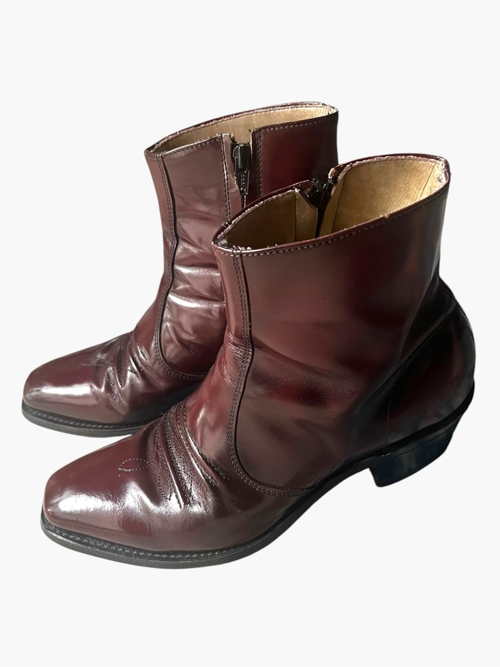 Vintage men’s Hanover western style boots square toe leather boots